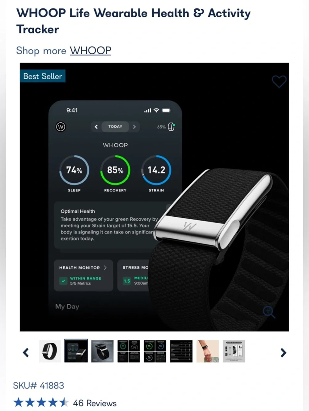WHOOP Life Wearable Health and Activity Tracker